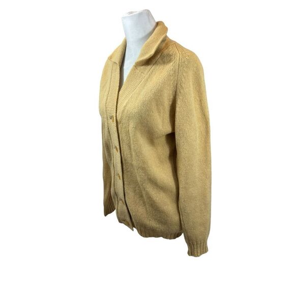 Vintage Peter Scott Shetland Wool Ladies‎ Cardigan Light Yellow Size Medium - Picture 4 of 10
